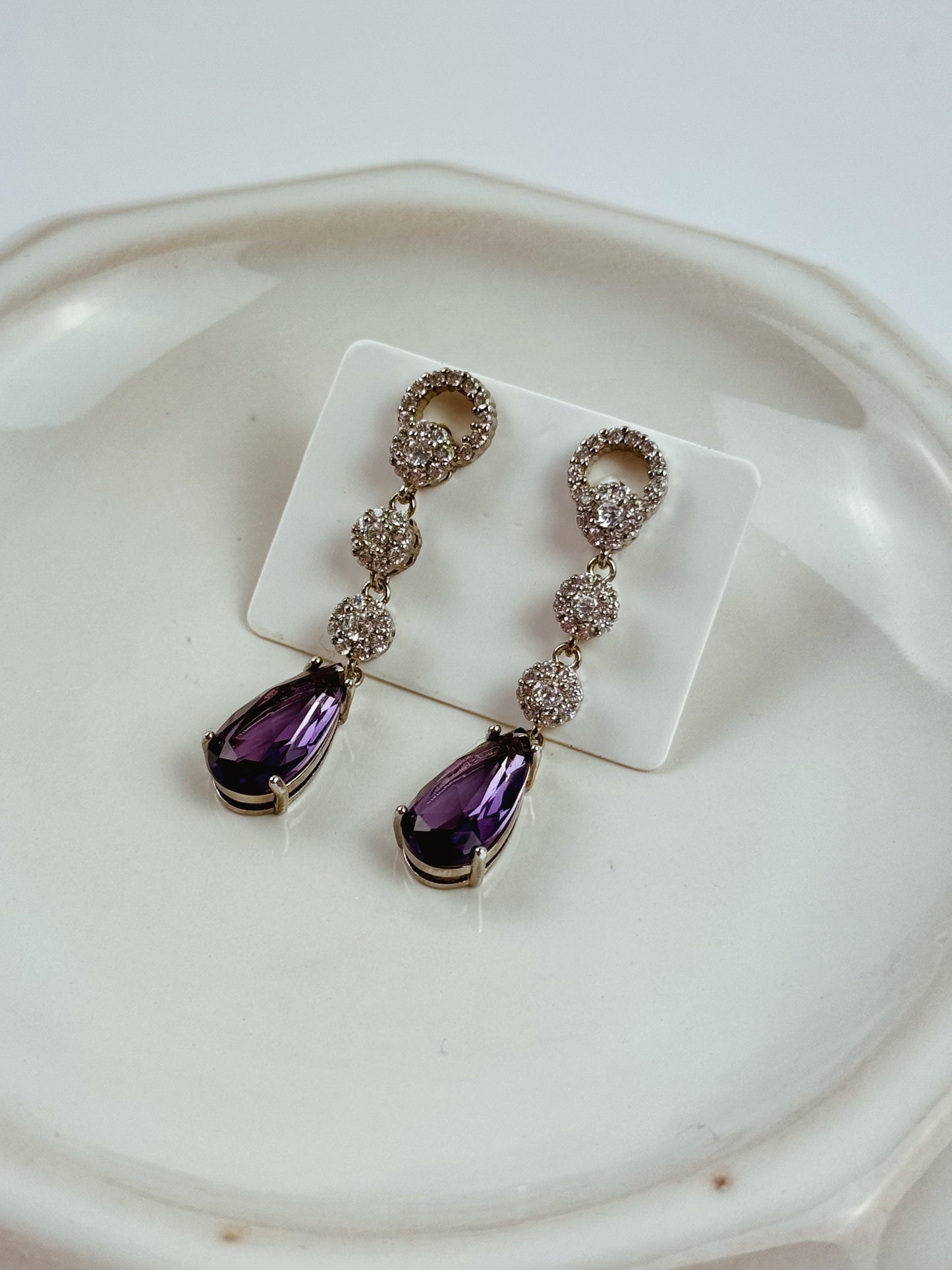 Purple Gem Earrings