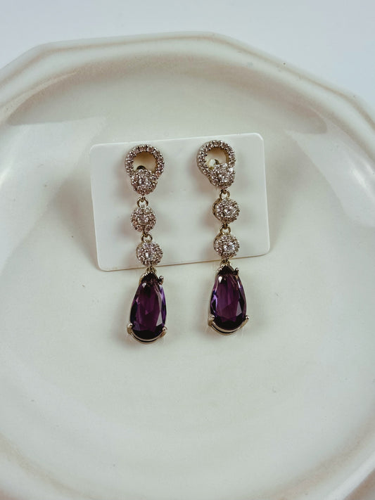 Purple Gem Earrings