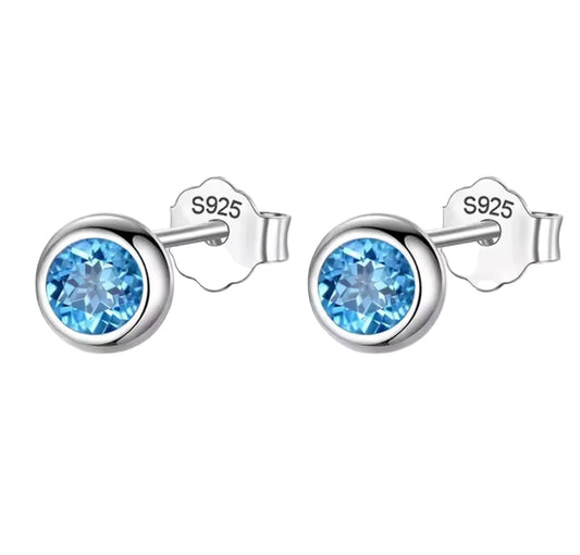 Blue Spark Stud Earrings